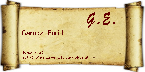 Gancz Emil névjegykártya